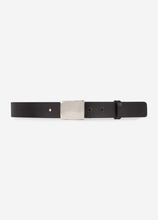 Black leather military belt