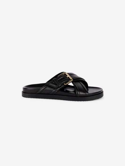 Anatomic mules in black leather