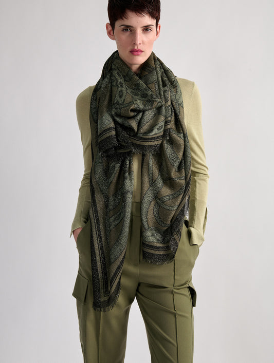Metallic snake printed scarf