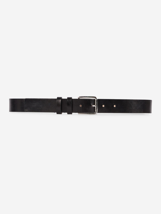 medium black leather belt