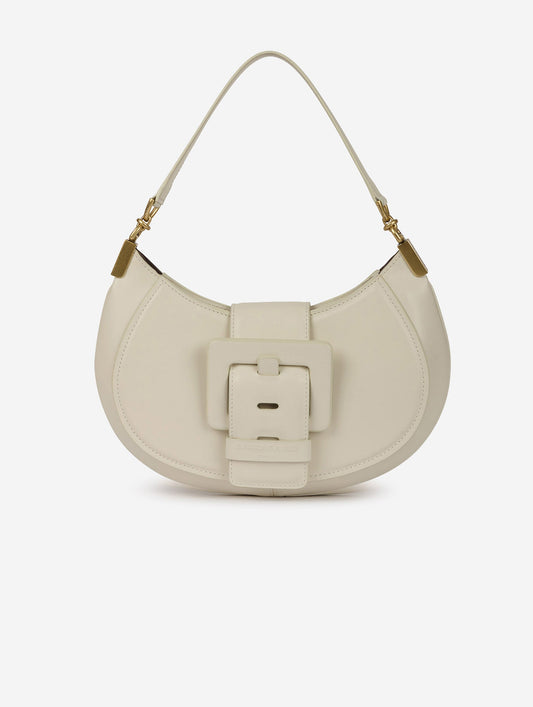 Ivory leather Kiss Me clutch bag