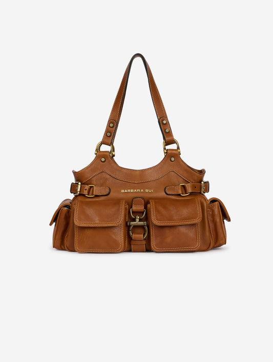 Sac "BB Re-edition" en cuir noisette