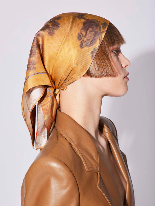 Estampe print silk scarf