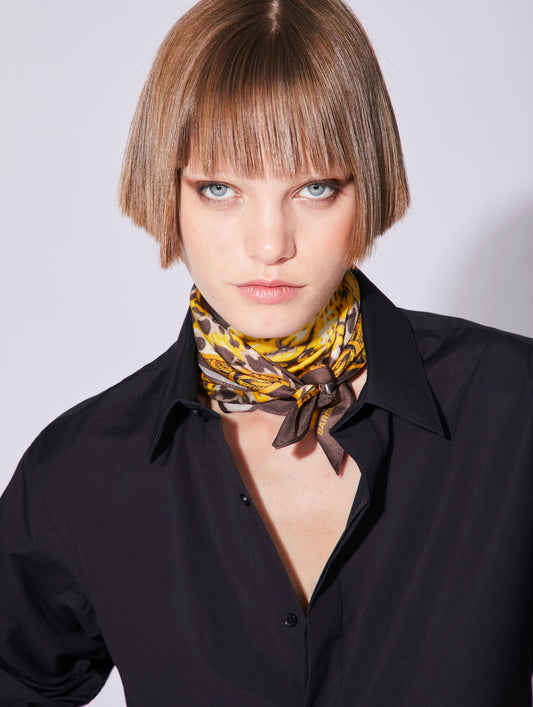 Leopard print silk scarf