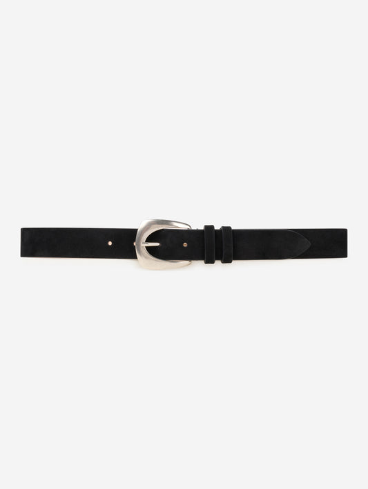 Black suede medium belt