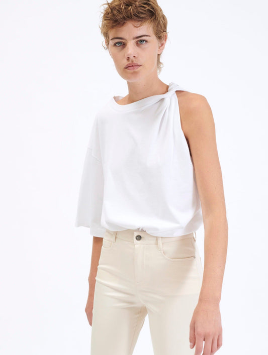 Rolled edge cotton jersey T-shirt